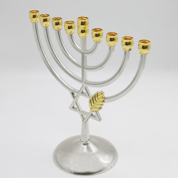 Star of David with leaf design Hanukkah Menorah - Image 2