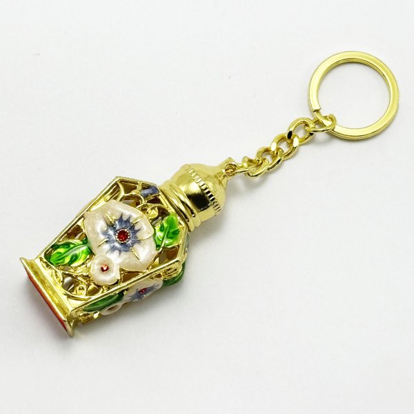 Custom Flower Perfume Bottle Keyrings
