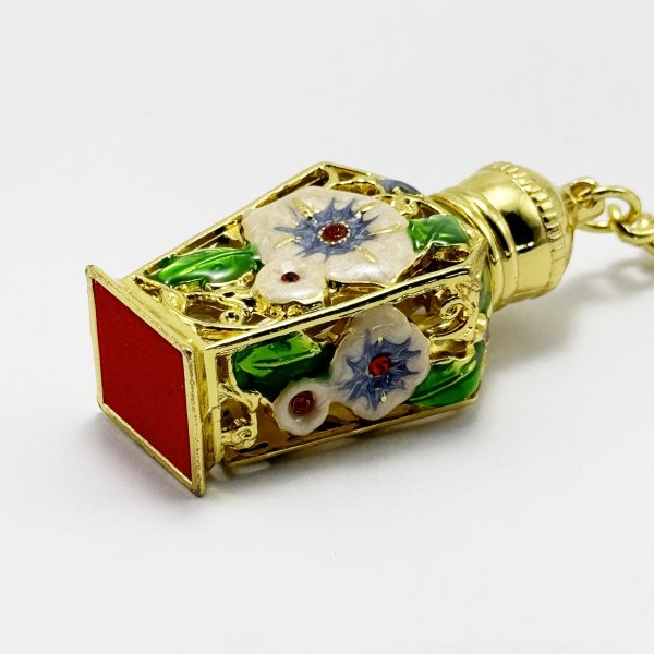 Custom Flower Perfume Bottle Keyrings - Image 3