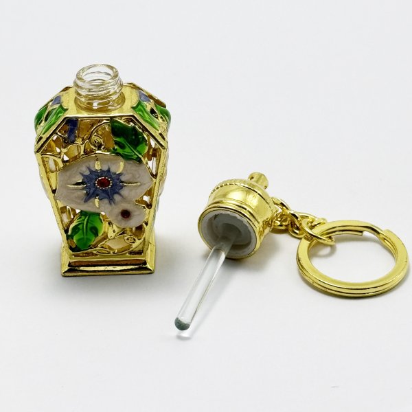 Custom Flower Perfume Bottle Keyrings - Image 2