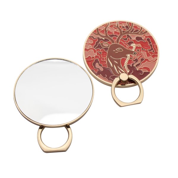 Custom Makeup Mirror with Foldable Ring Stand
