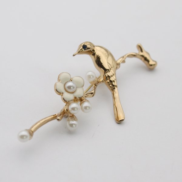 Elegant Bird & Flower Lapel Pins - Image 2